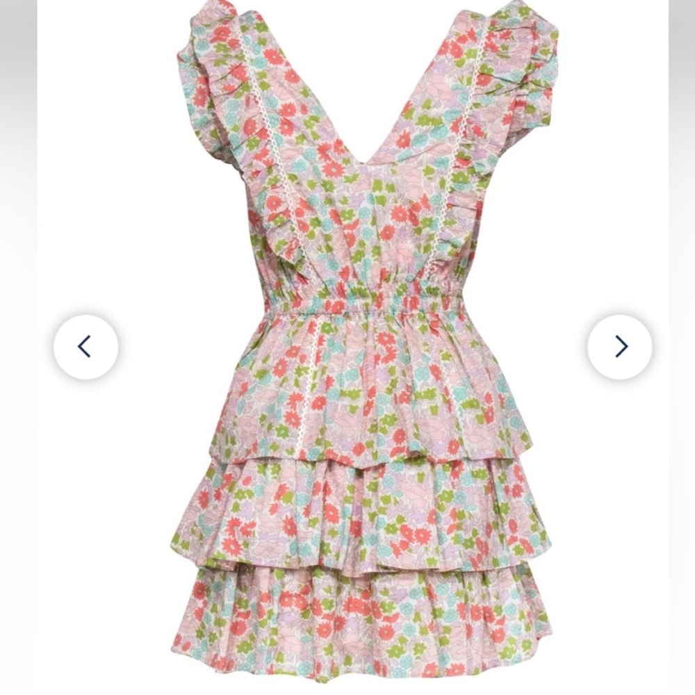 Love The Label Tiered Skirt Dress Floral Ines Ivory Medium Anthropologie